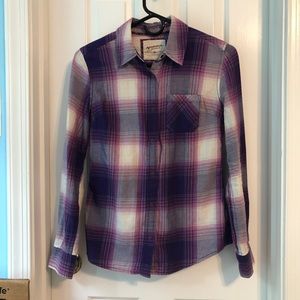 ⭐️ 4/$20 Purple and White Plaid Shirt